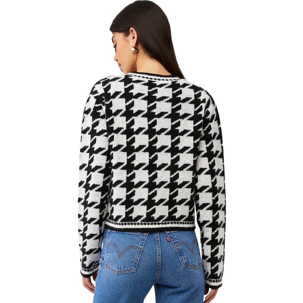 JOHN + JENN BENJAMIN CARDIGAN HOUNDSTOOTH MSRP $150 EUC SIZE S - Picture 2 of 2